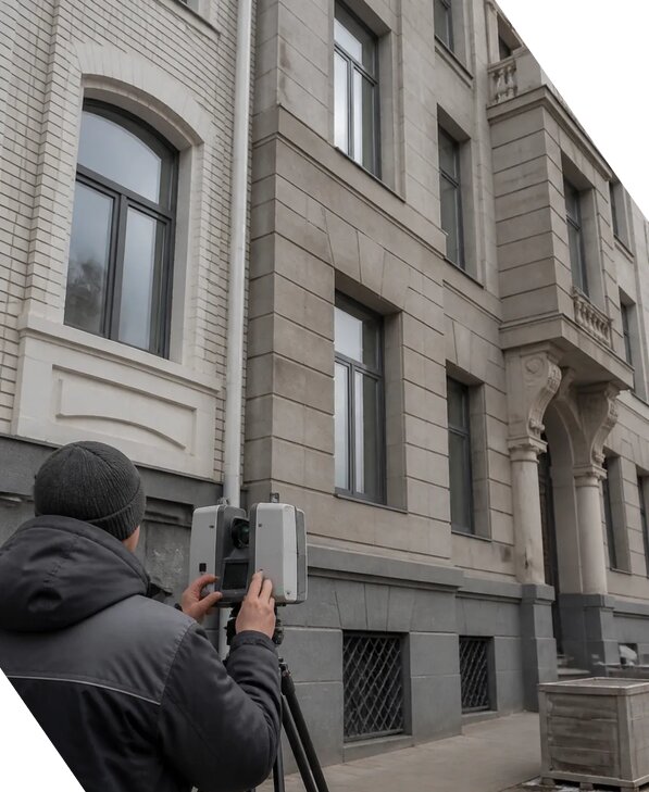 Лазерное сканирование фасадов зданий для обследования в Саратове